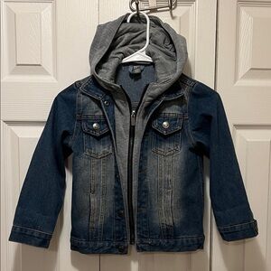 Kids Denim Jacket with Gray Hoodie